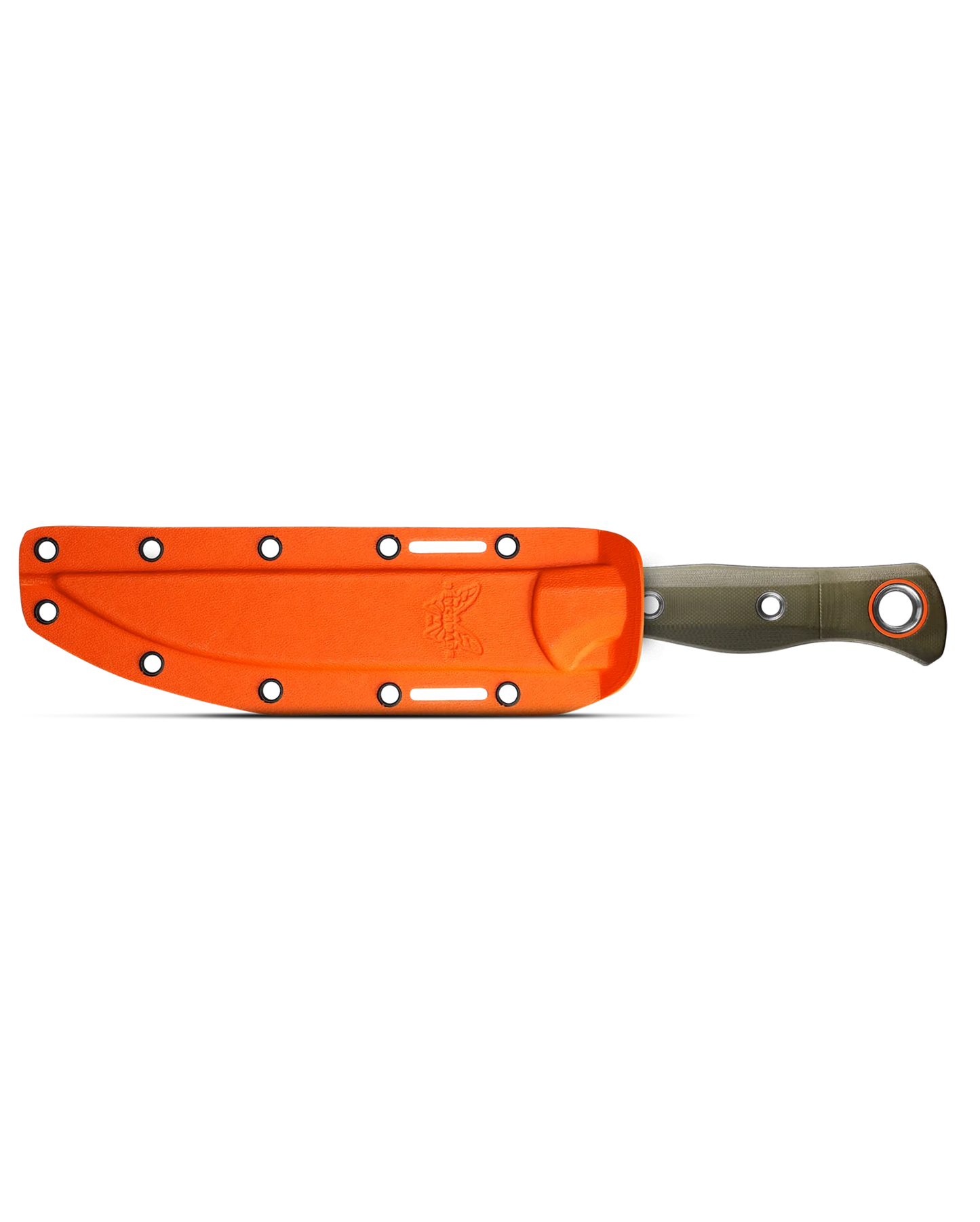 15500-3 Hunt Meatcrafter Fixed Blade Knife 6.08" CPM-S45VN Stonewashed Trailing Point, OD Green G10 Handles, Boltaron Sheath