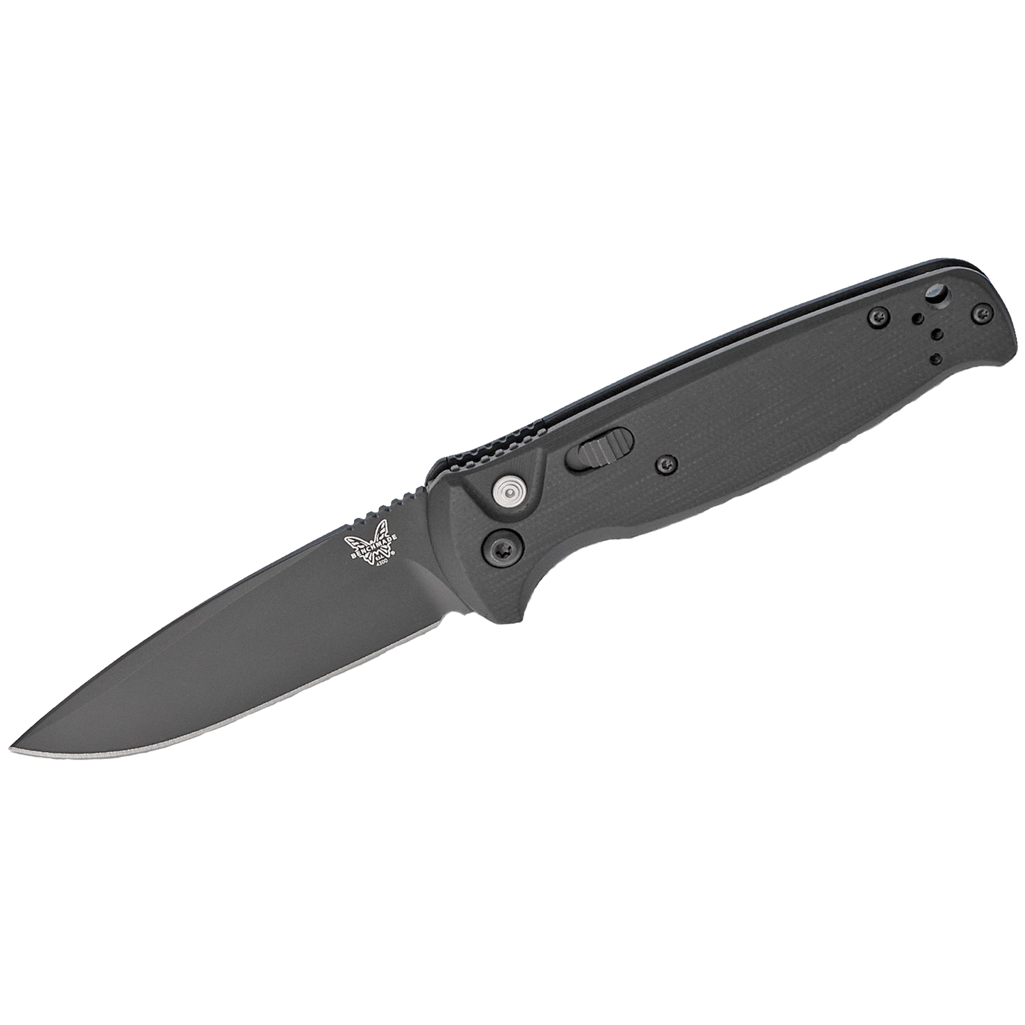 4300BK CLA AUTO Folding Knife 3.4" Black Plain Blade, Black G10 Handles