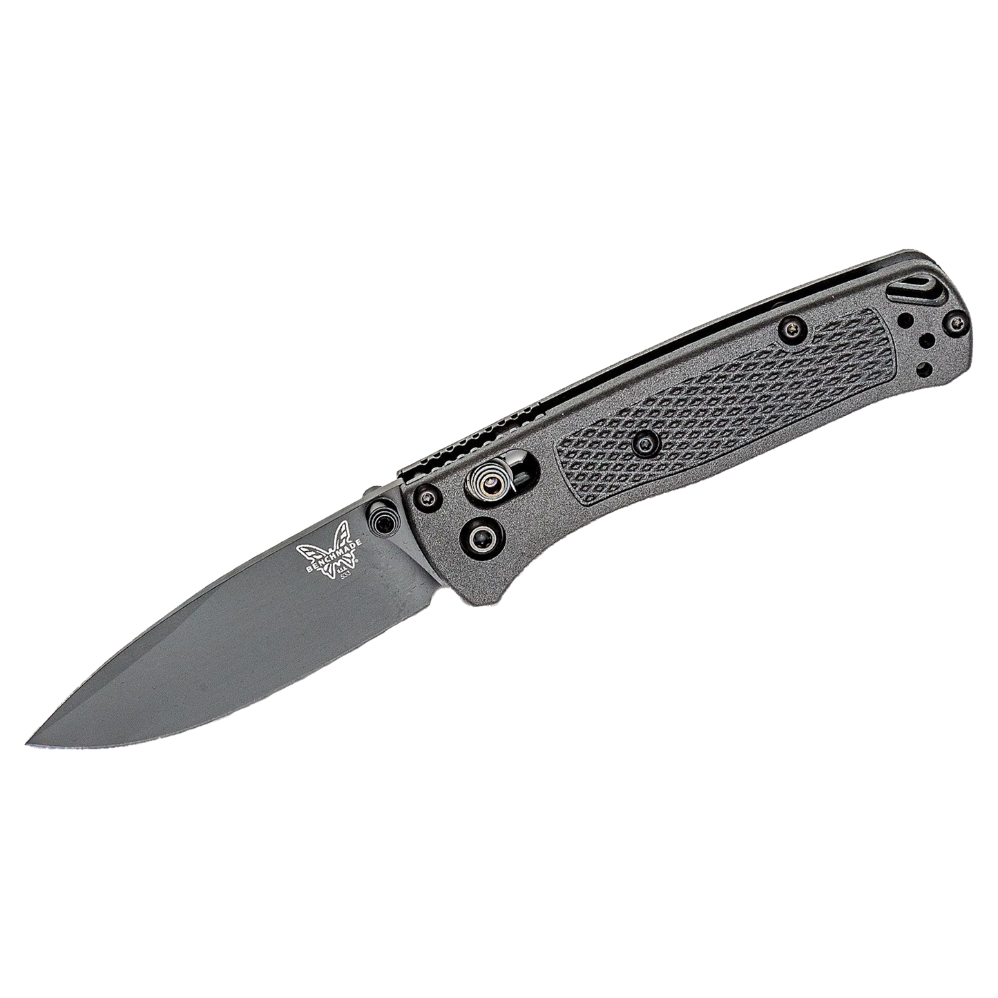 533BK-2 Mini Bugout CF-Elite AXIS Folding Knife 2.82" S30V Black DLC Plain Blade, Graphite Black CF-Elite Handles