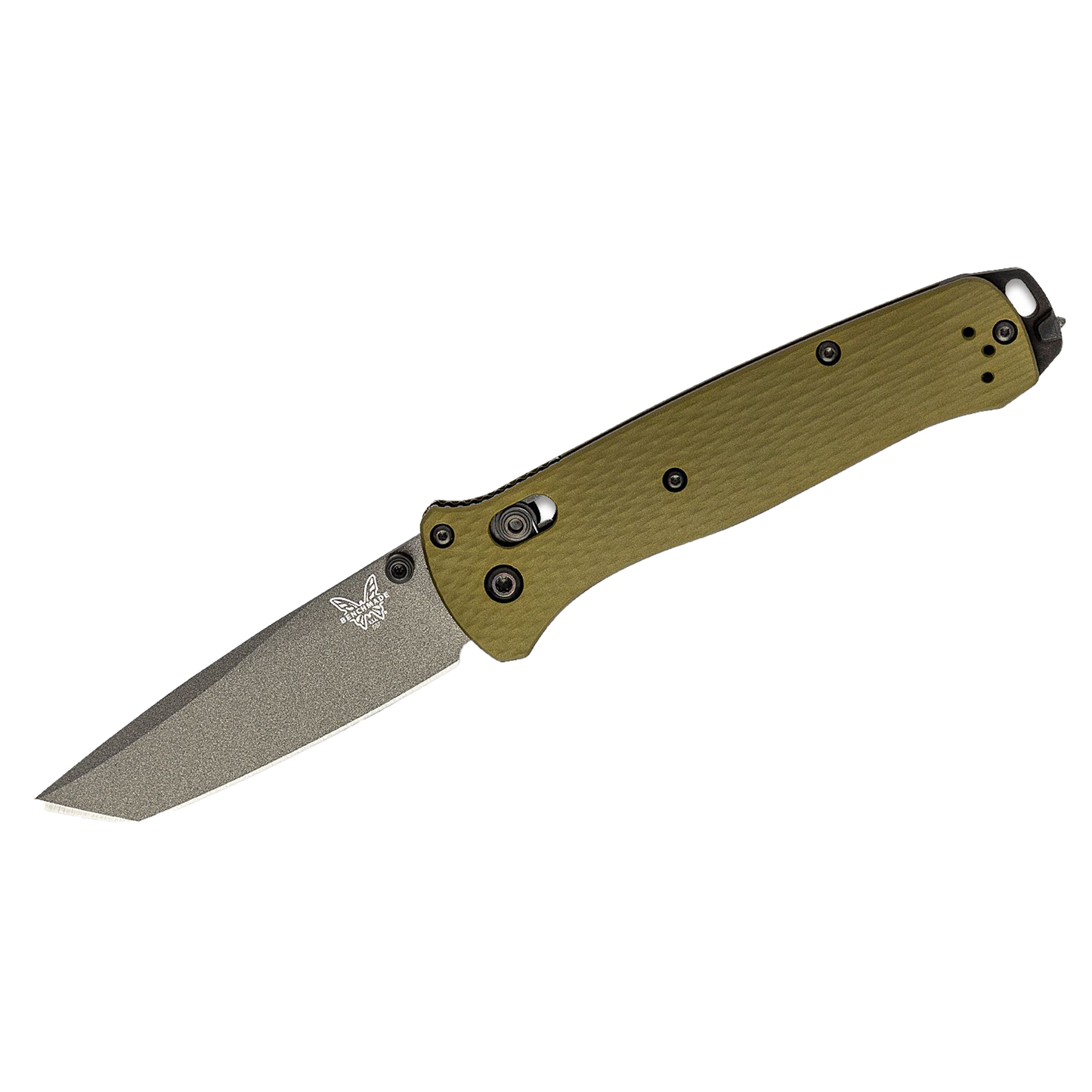537GY-1 Bailout AXIS Folding Knife 3.38" CPM-M4 Gray Cerakote Tanto Plain Blade, Woodland Green Aluminum Handles