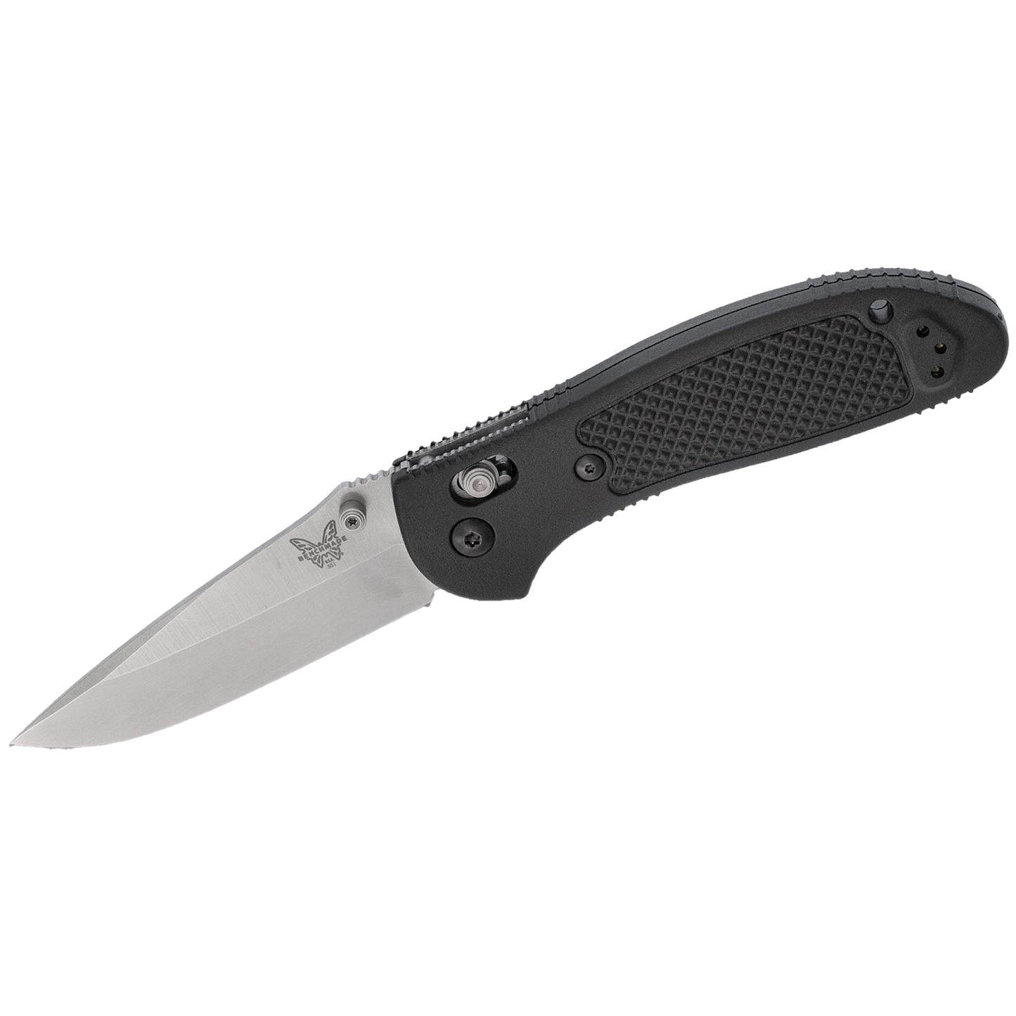 551-S30V Griptilian AXIS Lock Folding Knife 3.45" S30V Satin Drop Point Plain Blade, Black Noryl GTX Handles