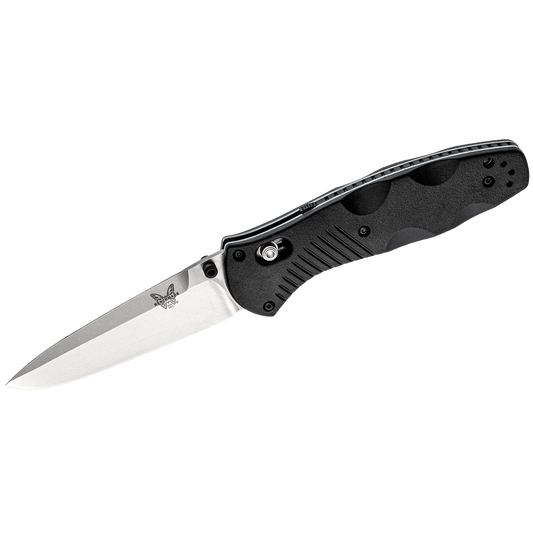 580 Barrage AXIS-Assisted Folding Knife 3.6" Satin Plain Blade, Black Valox Handles