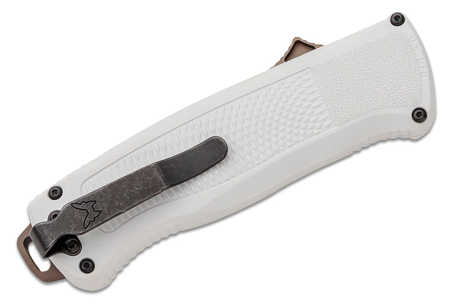 5370FE-02 Shootout OTF AUTO Knife 3.51" CPM-CruWear Flat Dark Earth Tanto Blade, Cool Gray Grivory Handles