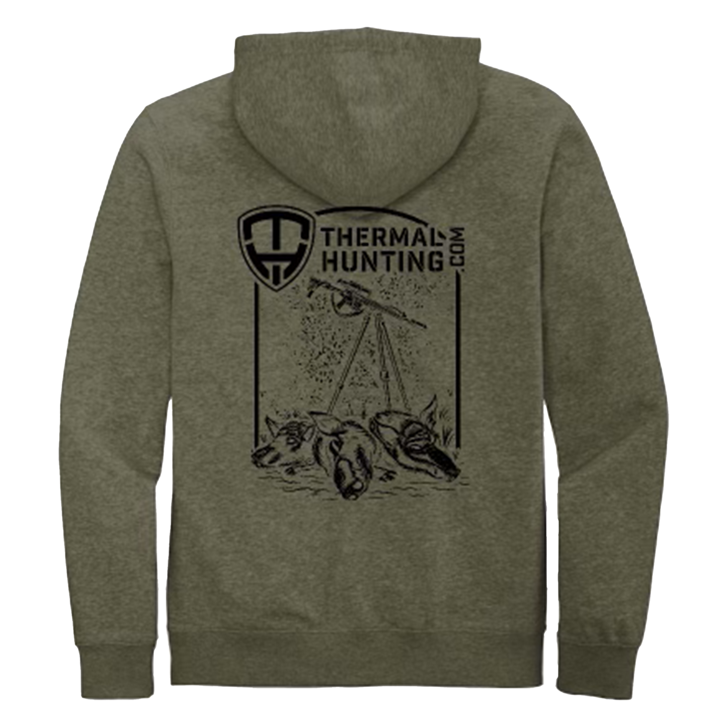 Hog Grave Fleece Full Zip Hoodie - Military Green Frost