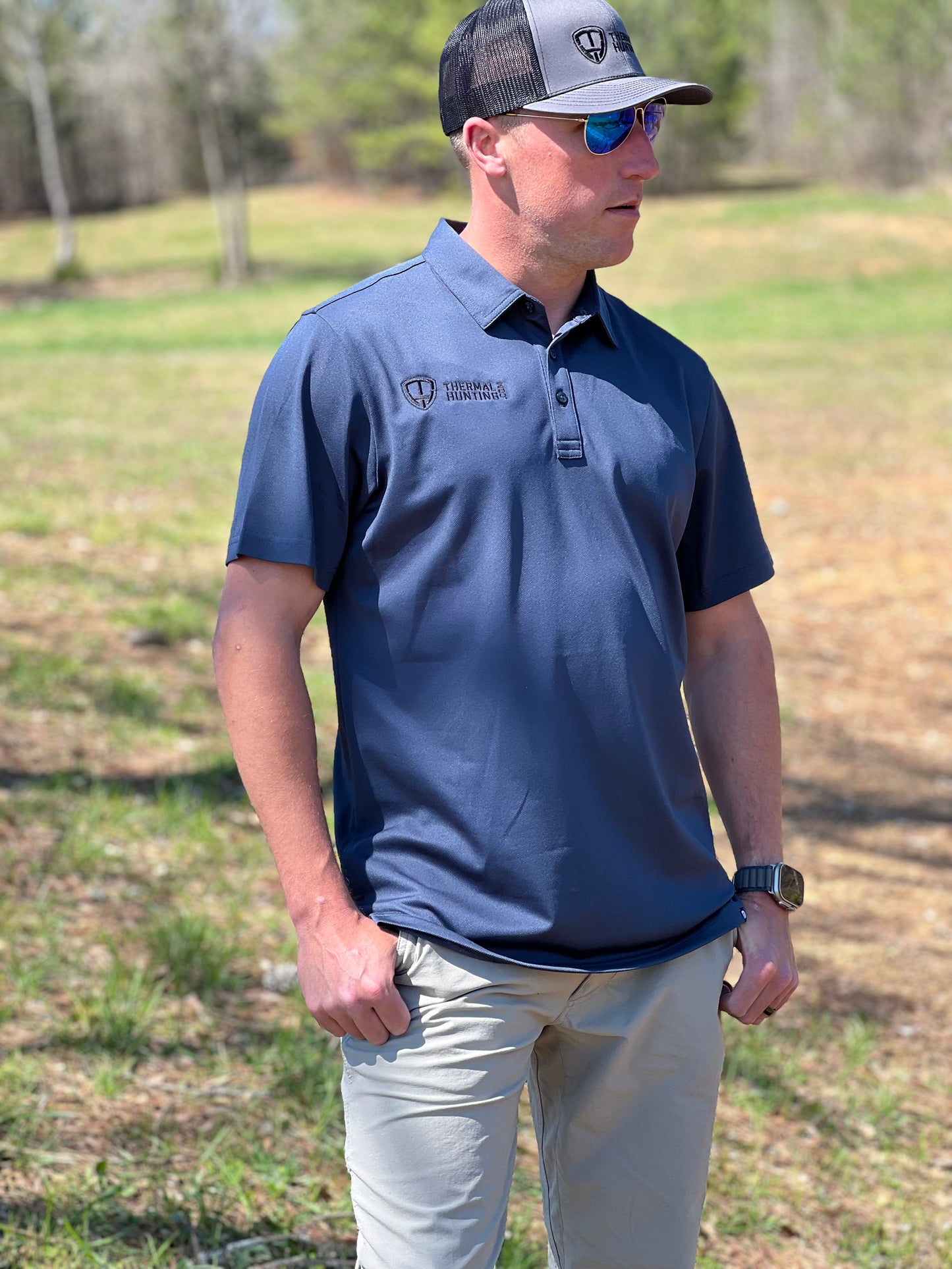 TravisMatthew Cabana Solid Blue Nights Polo