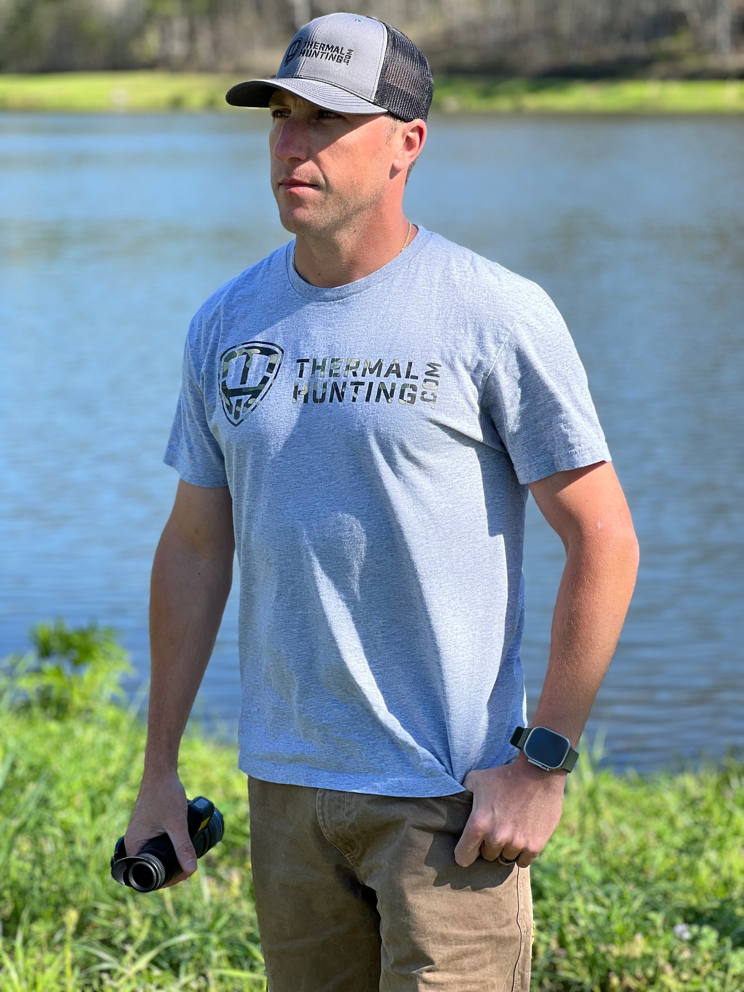 Short Sleeve Camo Logo - Grey Frost