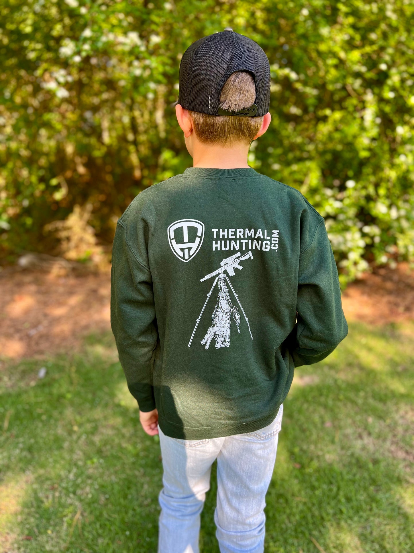 Youth Coyote Sweatshirt - Dark Green