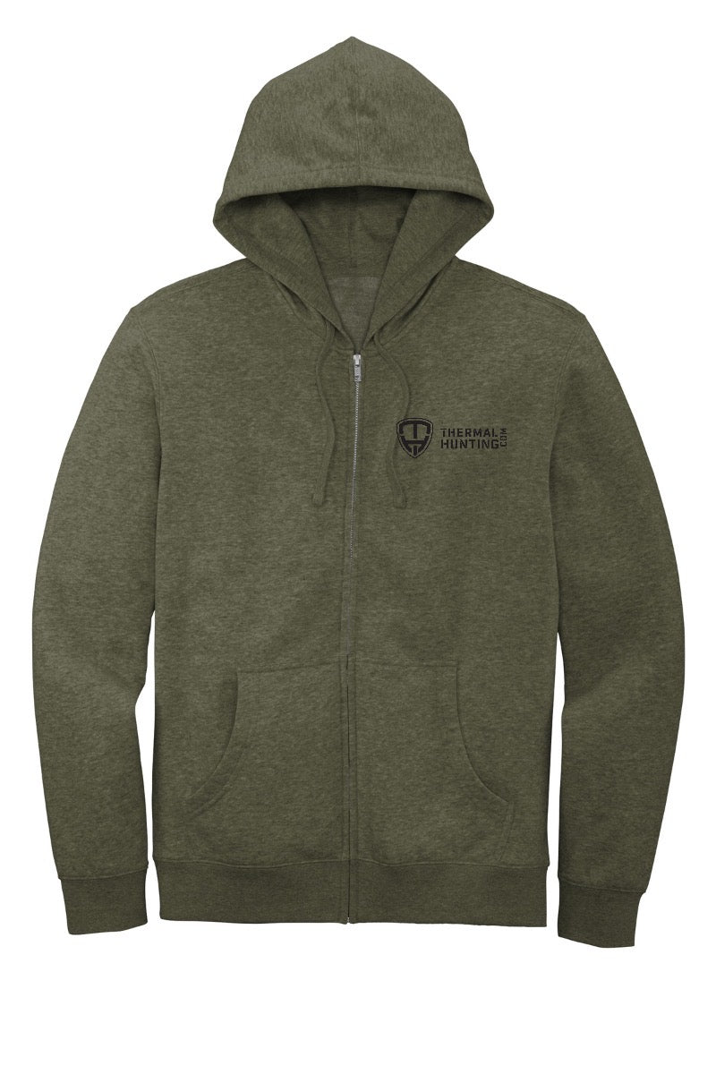 Hog Grave Fleece Full Zip Hoodie - Military Green Frost