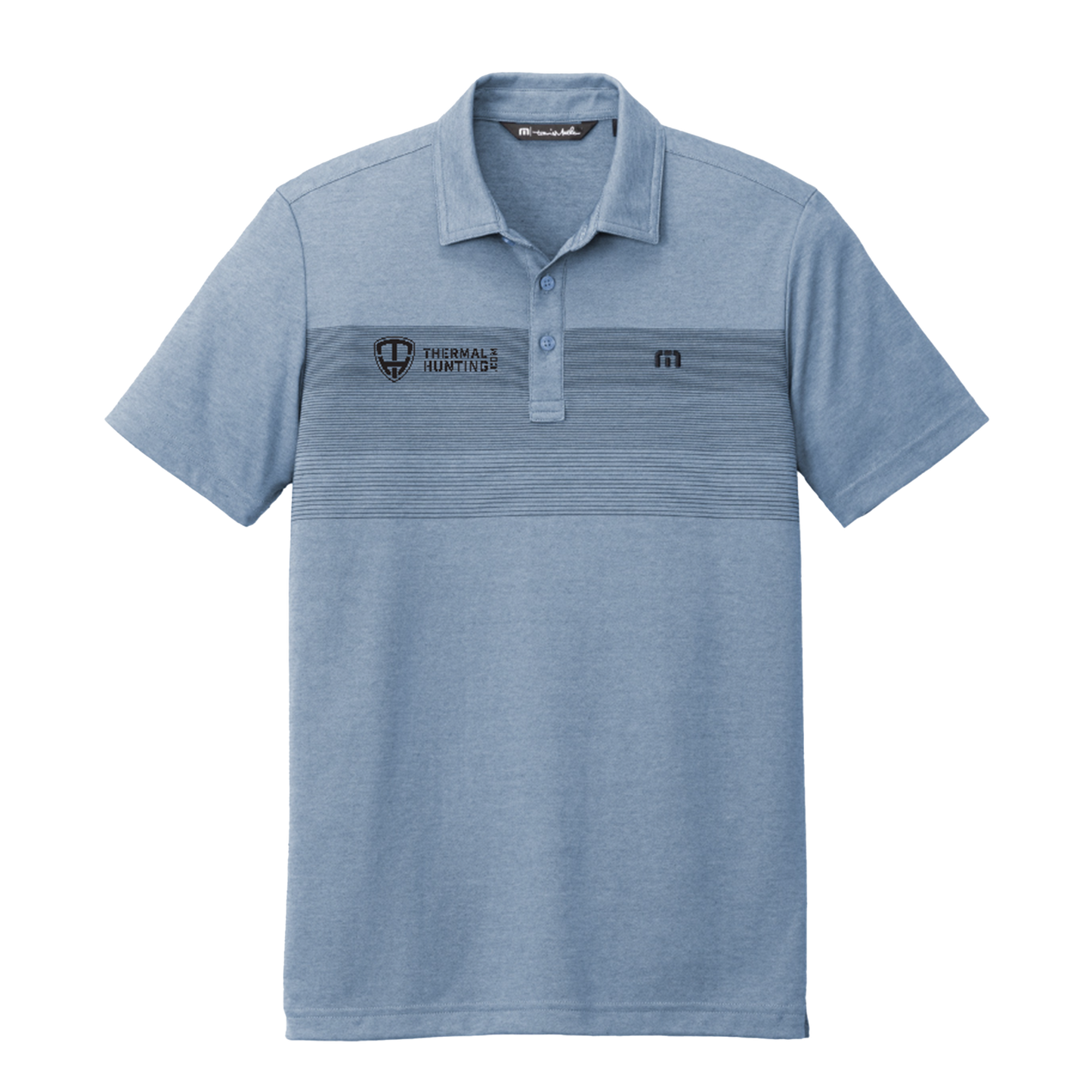 TravisMatthew Coastal Chest Stripe Opal Blue Heather Polo