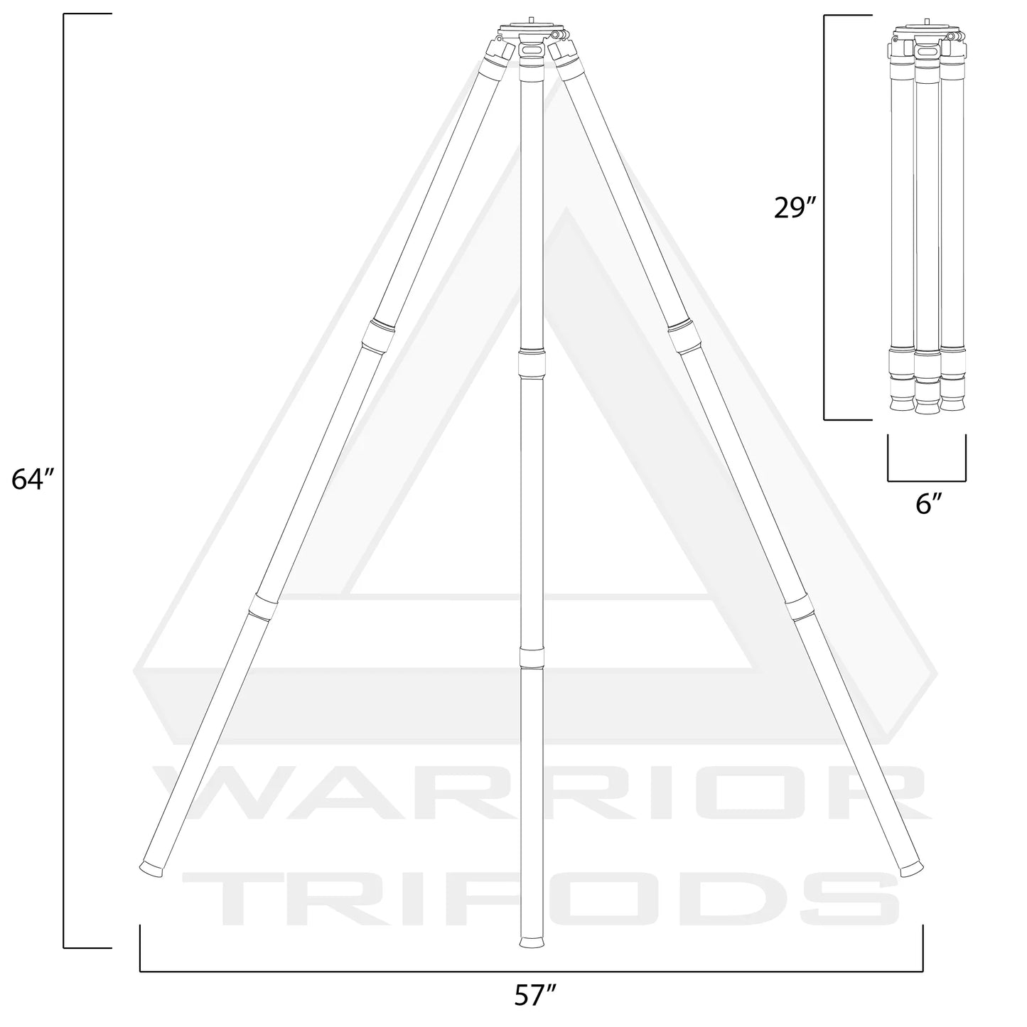 Warrior Tripods "The Warrior" Heavy Duty Carbon Fiber Tripod
