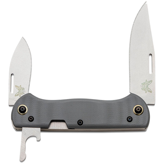 317 Weekender 2-Blade Slipjoint Folding Knife 2.97" Satin S30V Clip Point and Drop Point Blades, Cool Gray G10 Handles