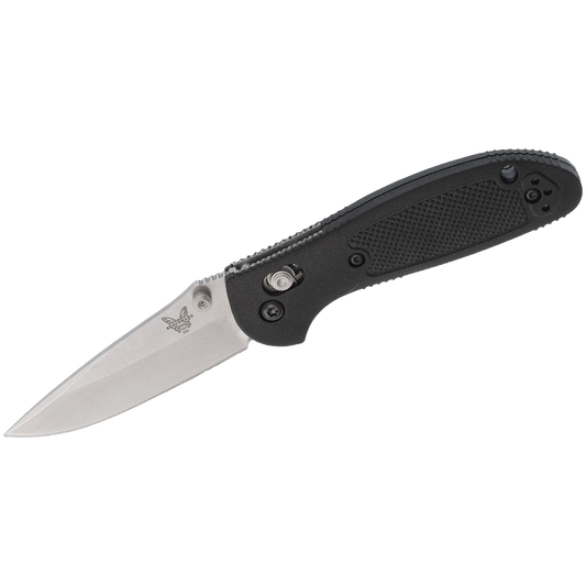 556-S30V Mini Griptilian AXIS Lock Folding Knife 2.91" S30V Satin Drop Point Plain Blade, Black Noryl GTX Handles