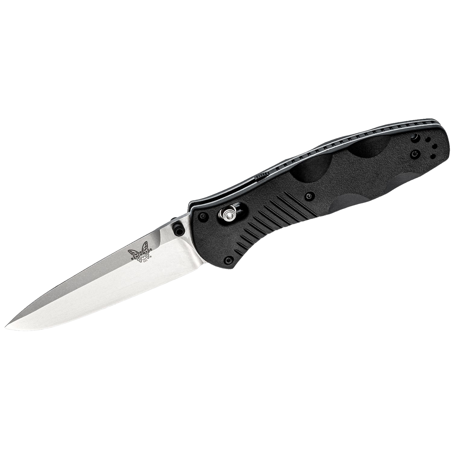 580 Barrage AXIS-Assisted Folding Knife 3.6" Satin Plain Blade, Black Valox Handles