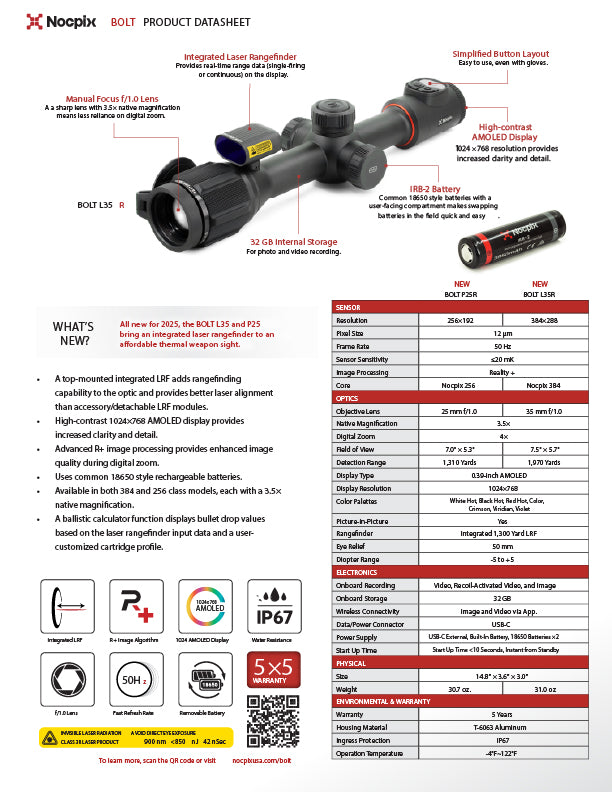 Nocpix BOLT P25R Thermal Imaging Scope