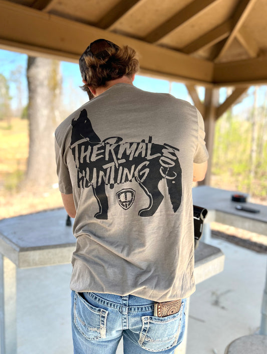 Howling Coyote Shirt - Warm Grey
