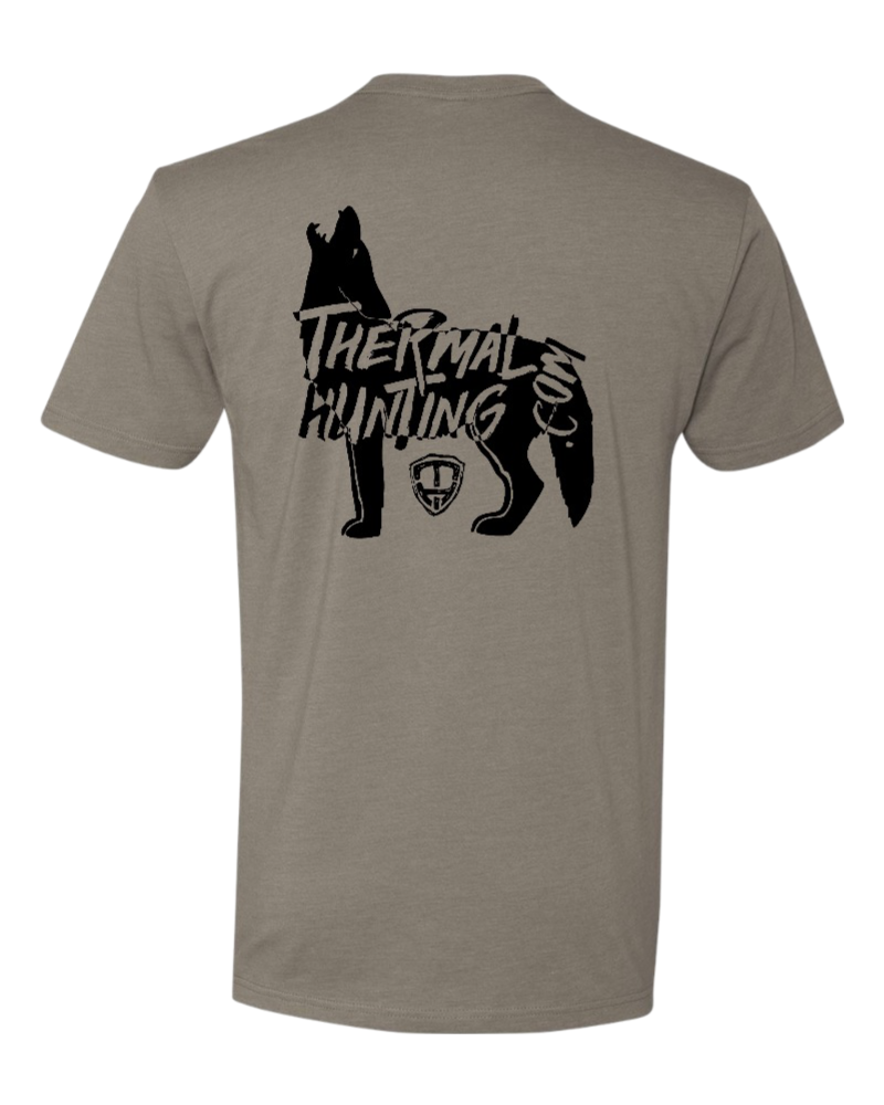 Howling Coyote Shirt - Warm Grey