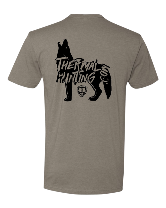 Howling Coyote Shirt - Warm Grey