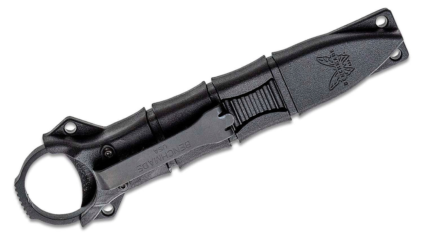 Mini SOCP Dagger 2.22" Black Spear Point Blade, Black Injection Molded Sheath - 177BK