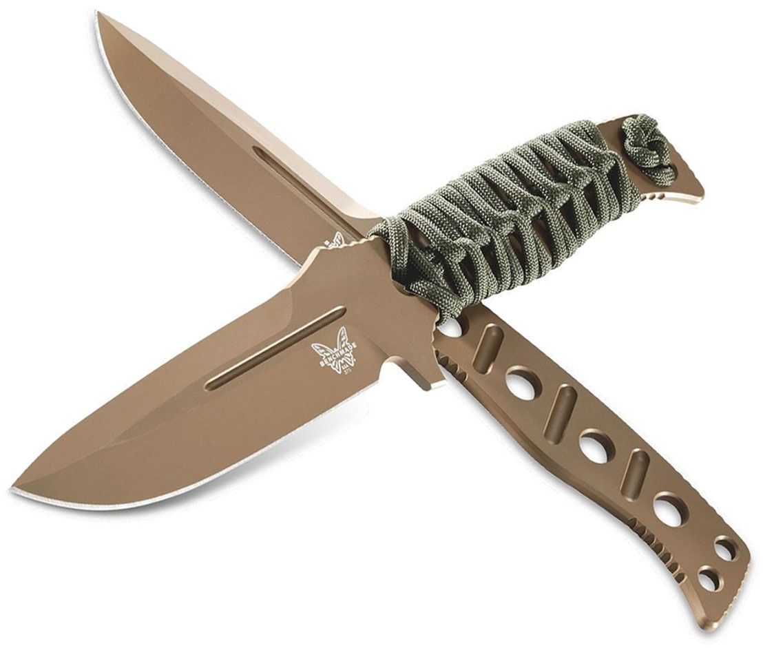 375FE-1 Shane Sibert Adamas Fixed Blade Knife 4.2" CruWear Flat Dark Earth Plain Blade and Skeletonized Handle, Desert Tan Injection Molded Sheath