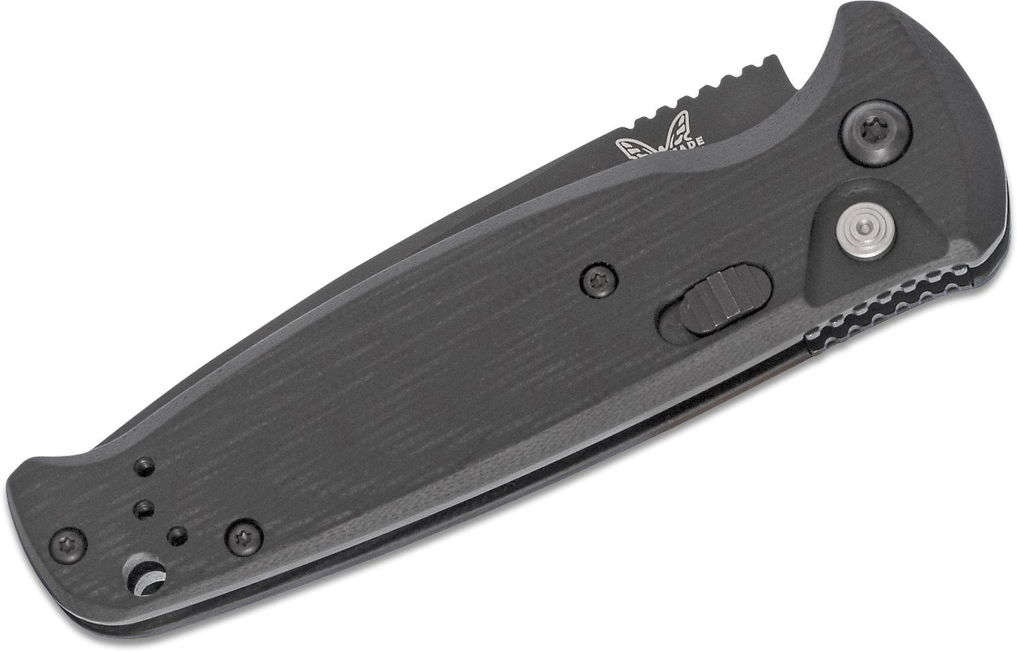 4300BK CLA AUTO Folding Knife 3.4" Black Plain Blade, Black G10 Handles