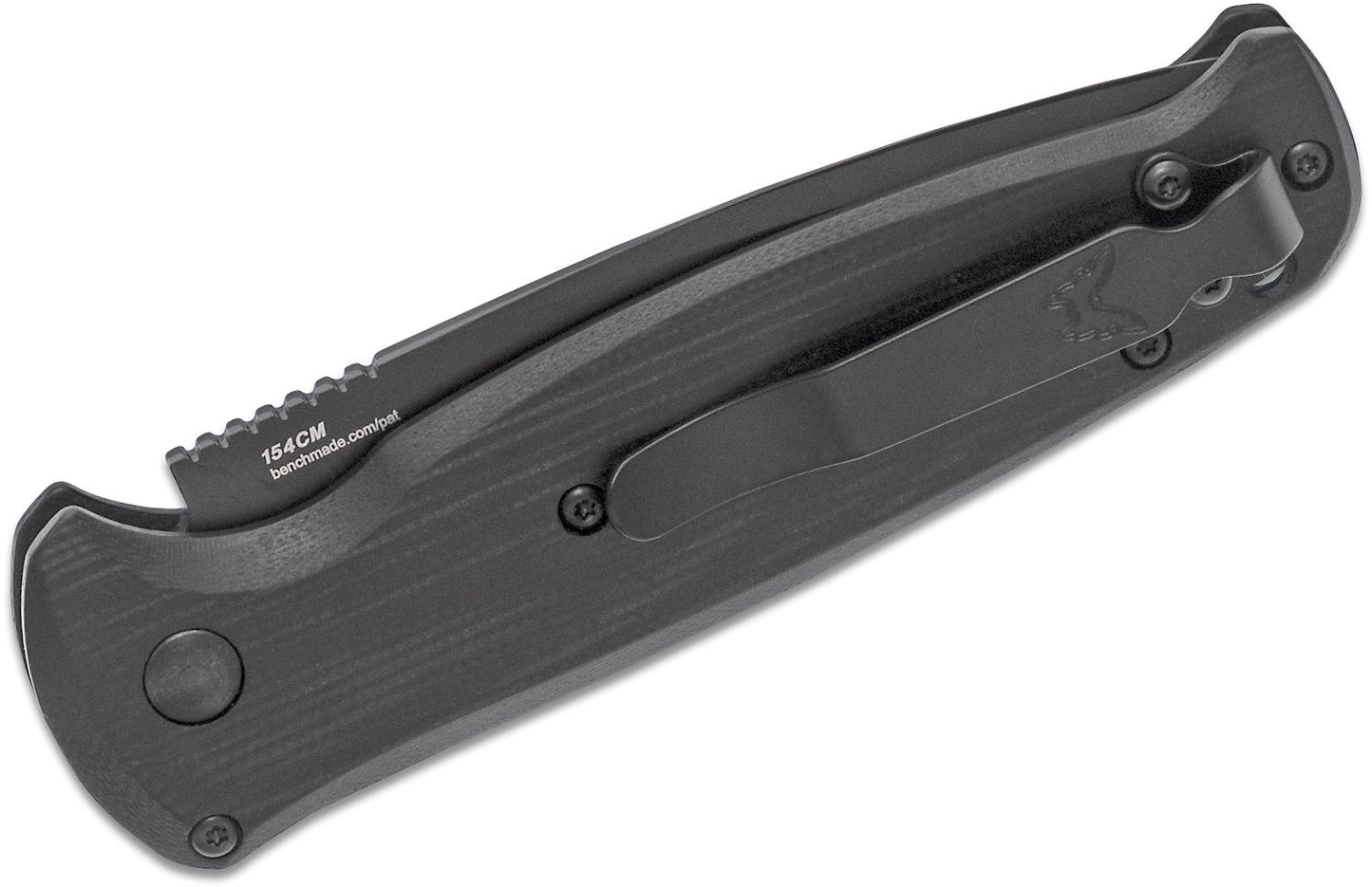 4300BK CLA AUTO Folding Knife 3.4" Black Plain Blade, Black G10 Handles