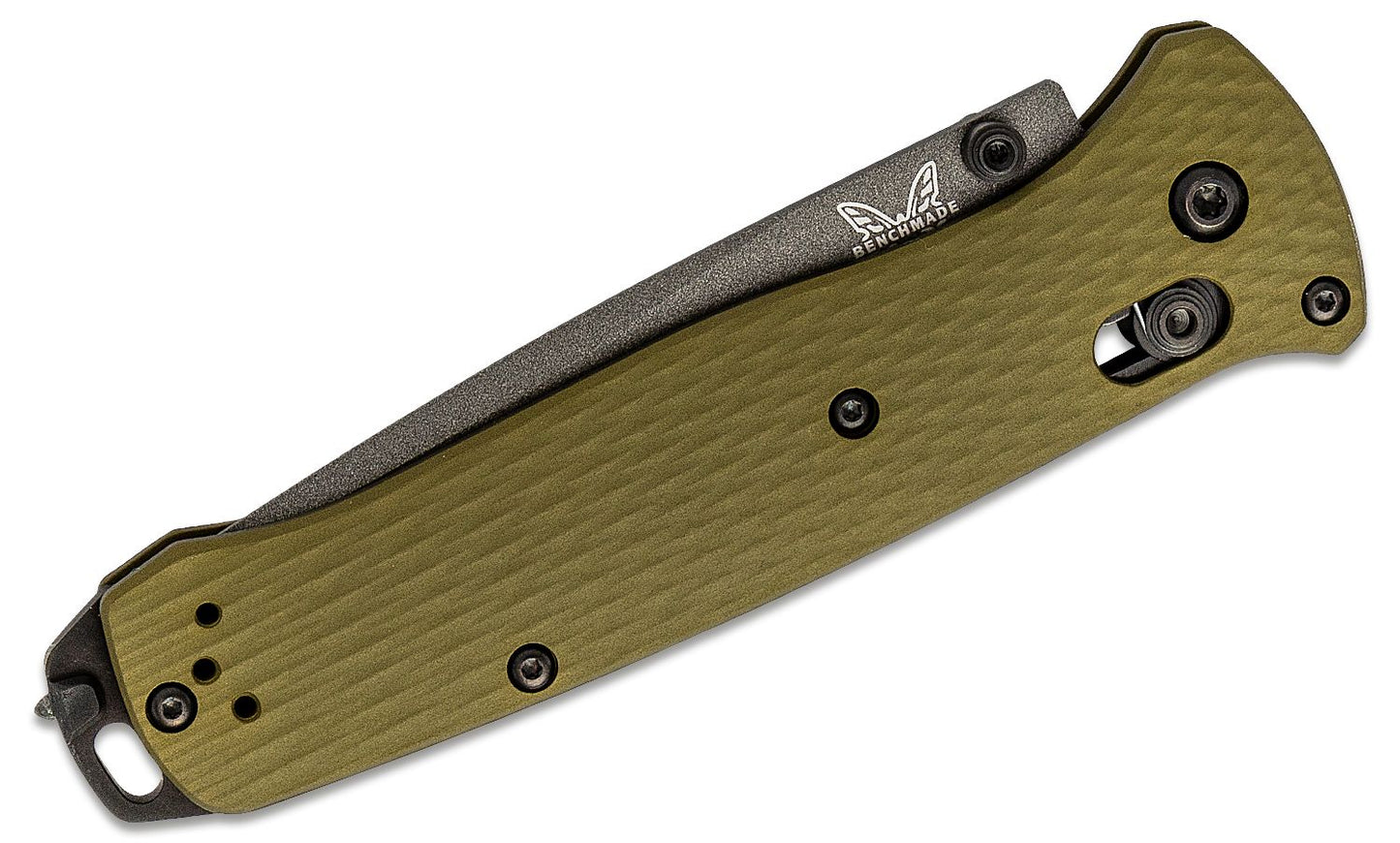 537GY-1 Bailout AXIS Folding Knife 3.38" CPM-M4 Gray Cerakote Tanto Plain Blade, Woodland Green Aluminum Handles