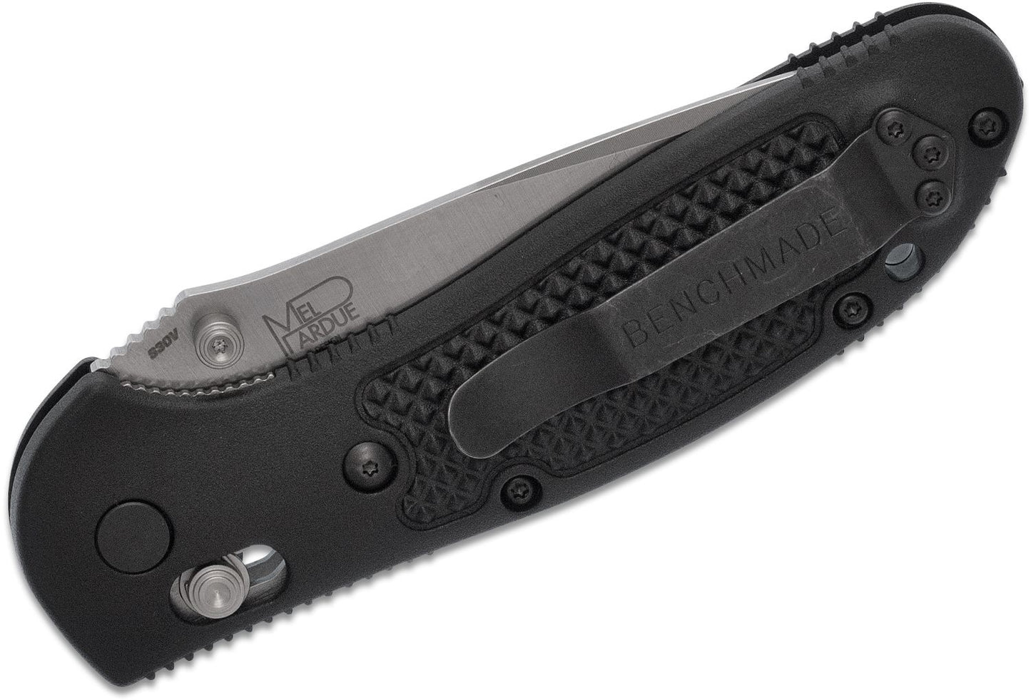 551-S30V Griptilian AXIS Lock Folding Knife 3.45" S30V Satin Drop Point Plain Blade, Black Noryl GTX Handles