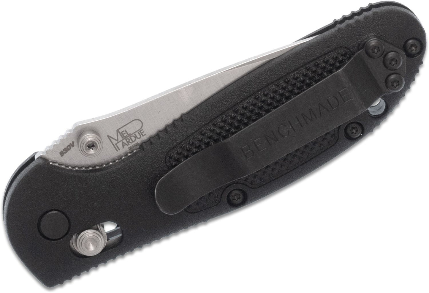 556-S30V Mini Griptilian AXIS Lock Folding Knife 2.91" S30V Satin Drop Point Plain Blade, Black Noryl GTX Handles
